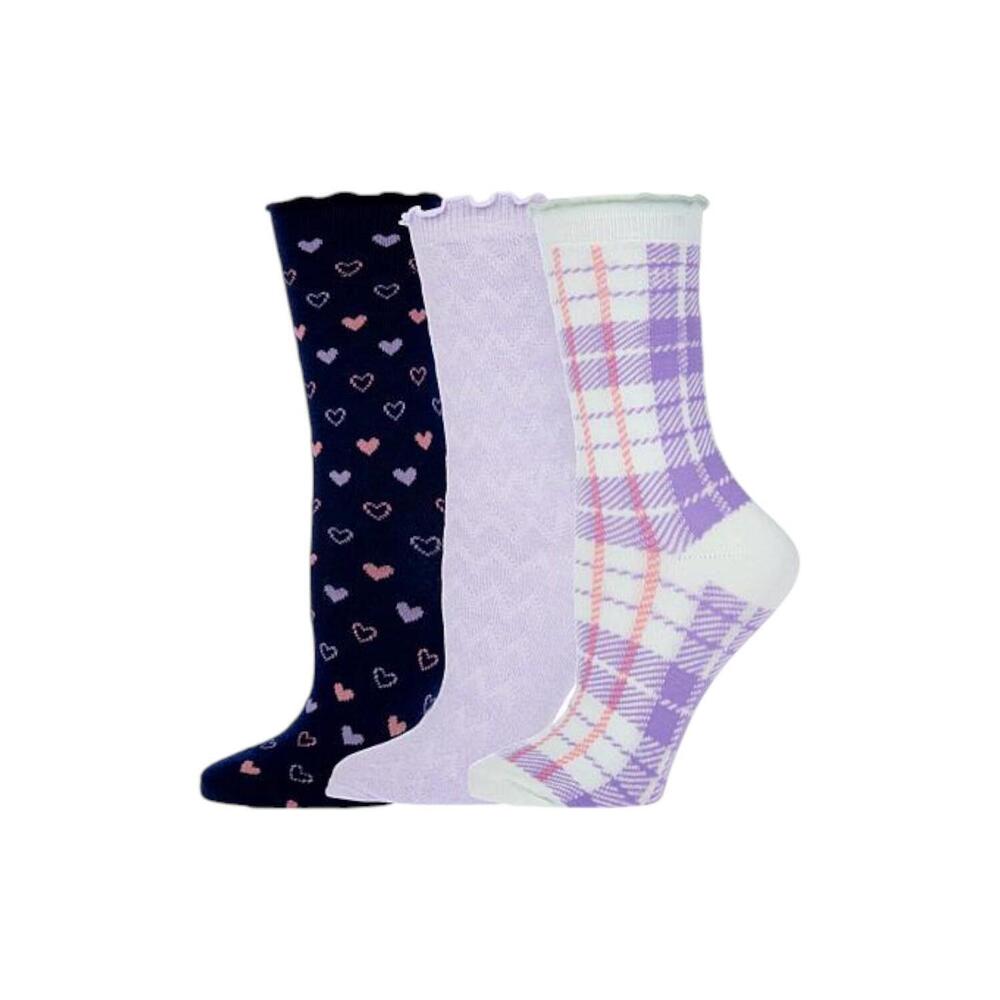 Comfort Code Women's 3-pack Mid-Weight Crew Socks Hearts